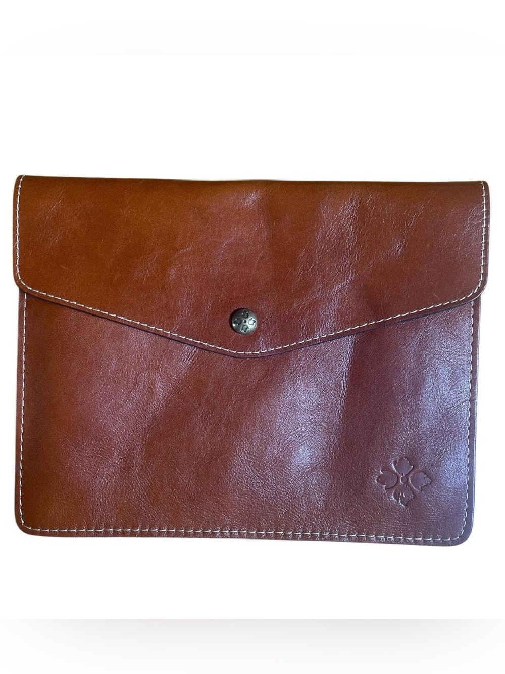 Patricia Nash Leather Envelope
Clutch in Cognac / Heritage Collection